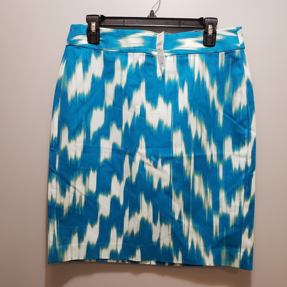 Banana Republic Blue / Emerald Pencil Skirt NWT 8